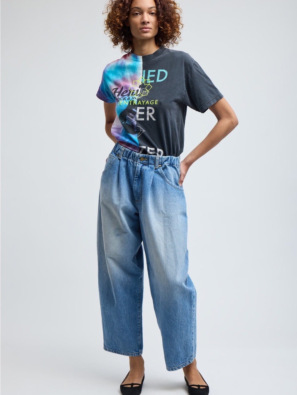 Rentrayage Women’s Silverlake Elastic Waist Light Wash Jeans With Patch Pocket — image 3 of 8